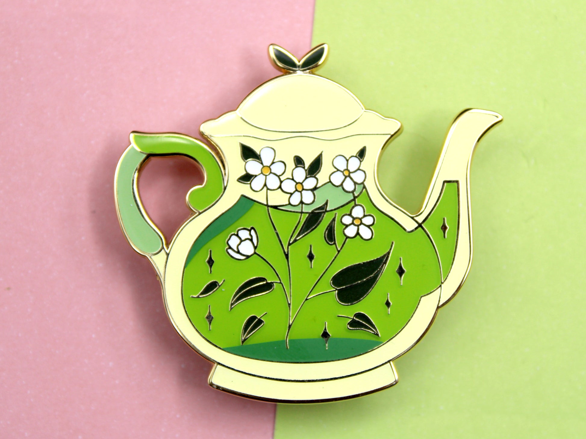 Green Tea Pot Enamel Pin
