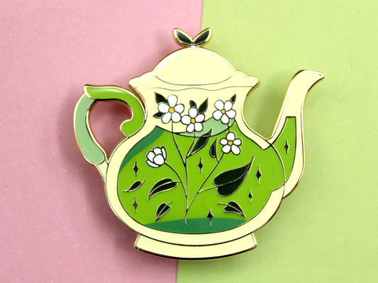 Green Tea Pot Enamel Pin