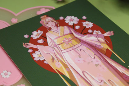 Sakura Tea Slime Girl Print
