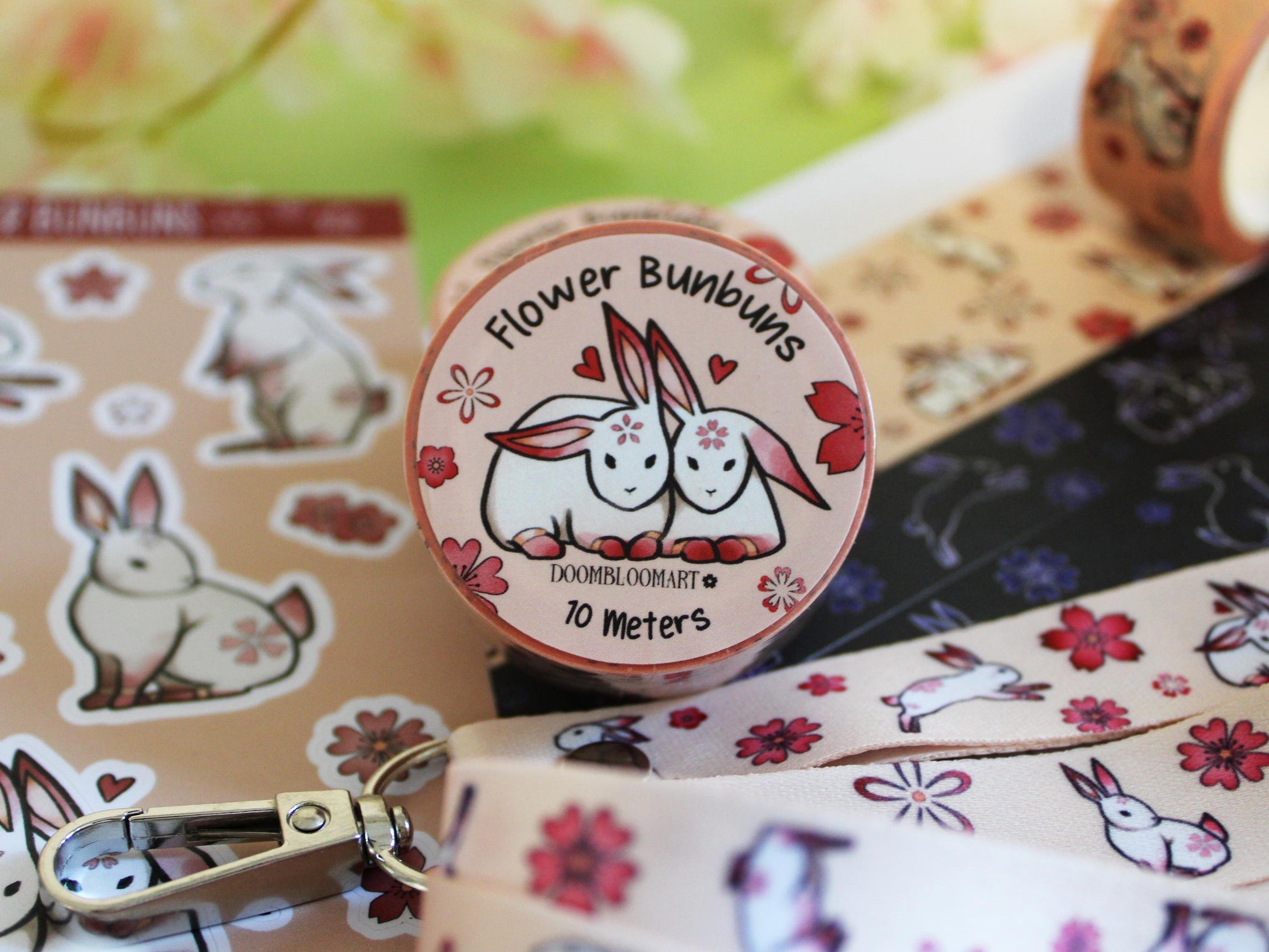 Kawaii Bunny Washi Tapes - Black or Beige