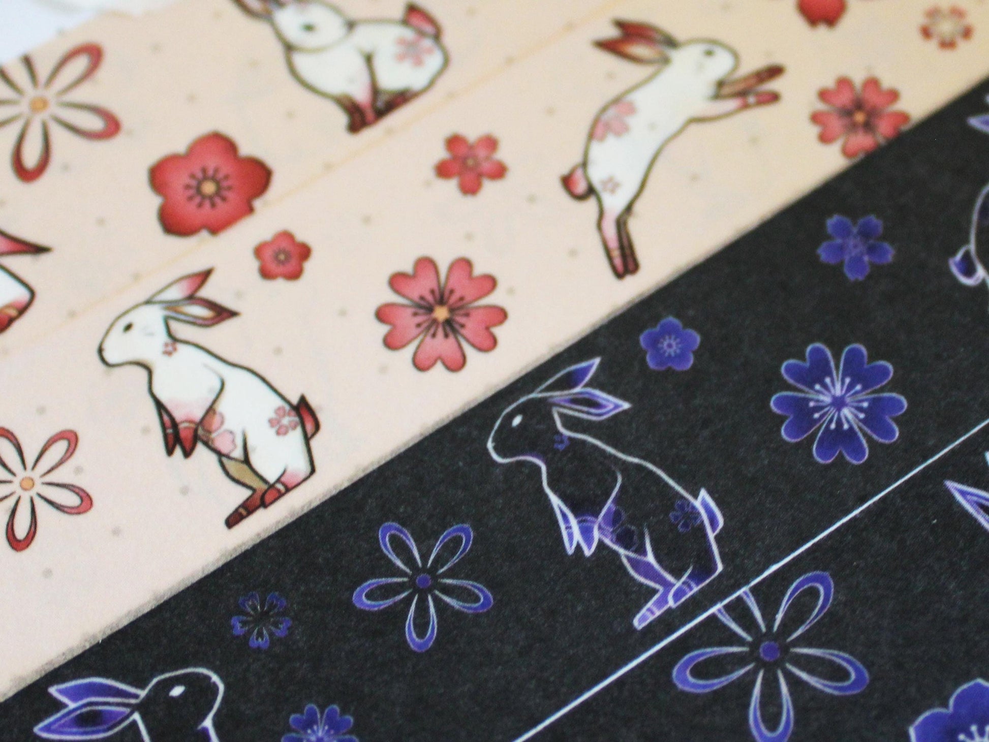 Kawaii Bunny Washi Tapes - Black or Beige