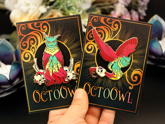 Octo Owl Enamel Pin - Two Variants
