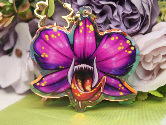 Orchids with Eyes or Teeth Acrylic Charm