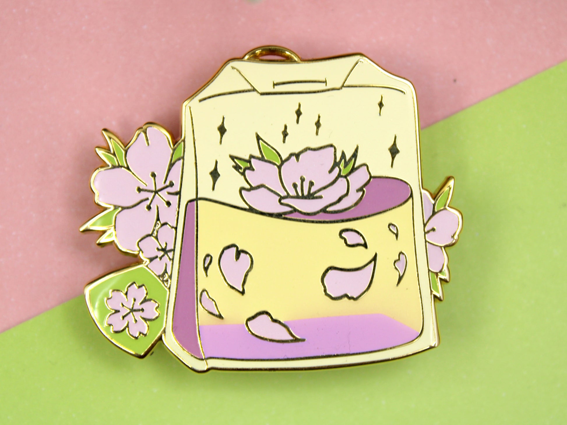 Sakura Tea Bag Enamel Pin