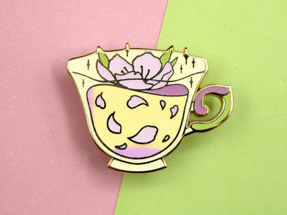 Sakura Tea Cup Enamel Pin