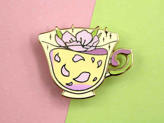 Sakura Tea Cup Enamel Pin