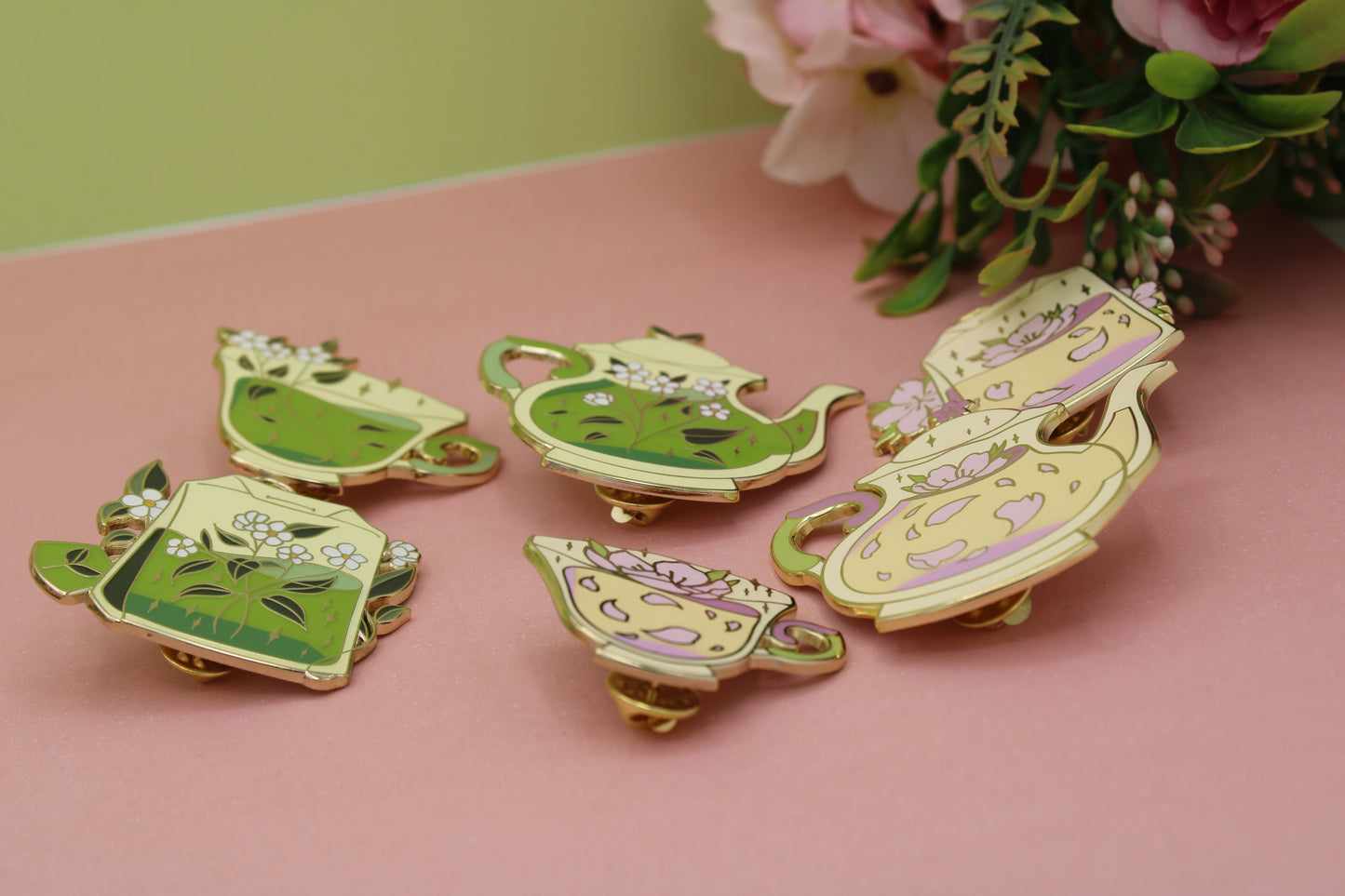 Sakura Tea Pot Enamel Pin