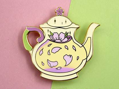 Sakura Tea Pot Enamel Pin
