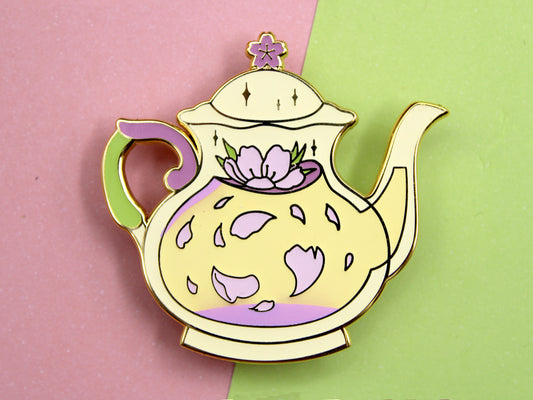 Sakura Tea Pot Enamel Pin