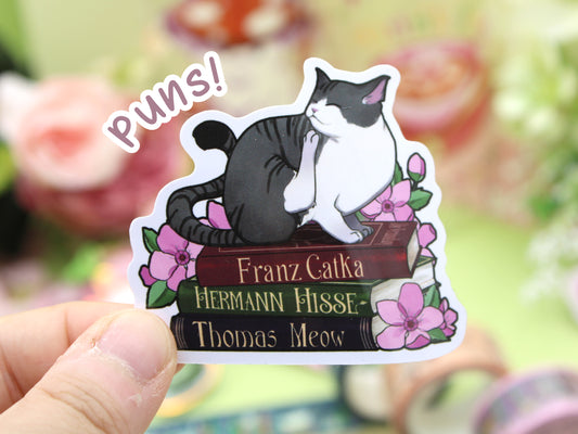 Silver and Book Puns Sticker