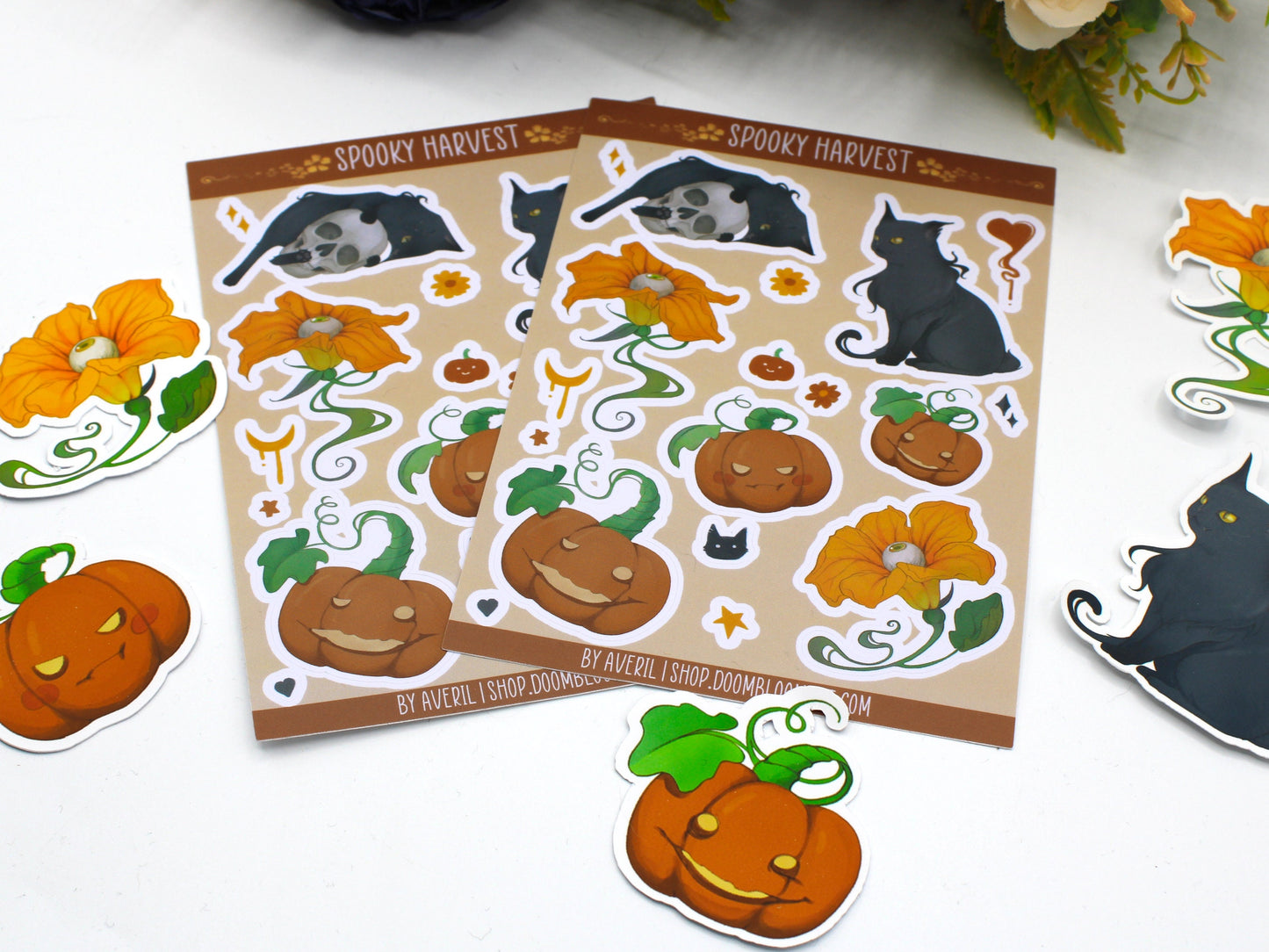Spooky Autumn & Halloween Sticker Sheet