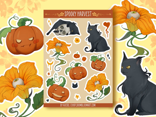 Spooky Autumn & Halloween Sticker Sheet