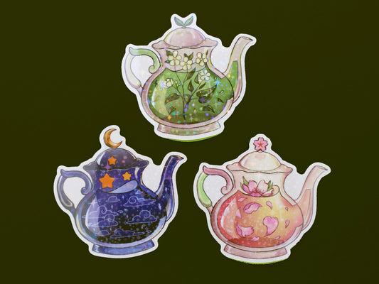 Starry Night Tea Pot Stickers