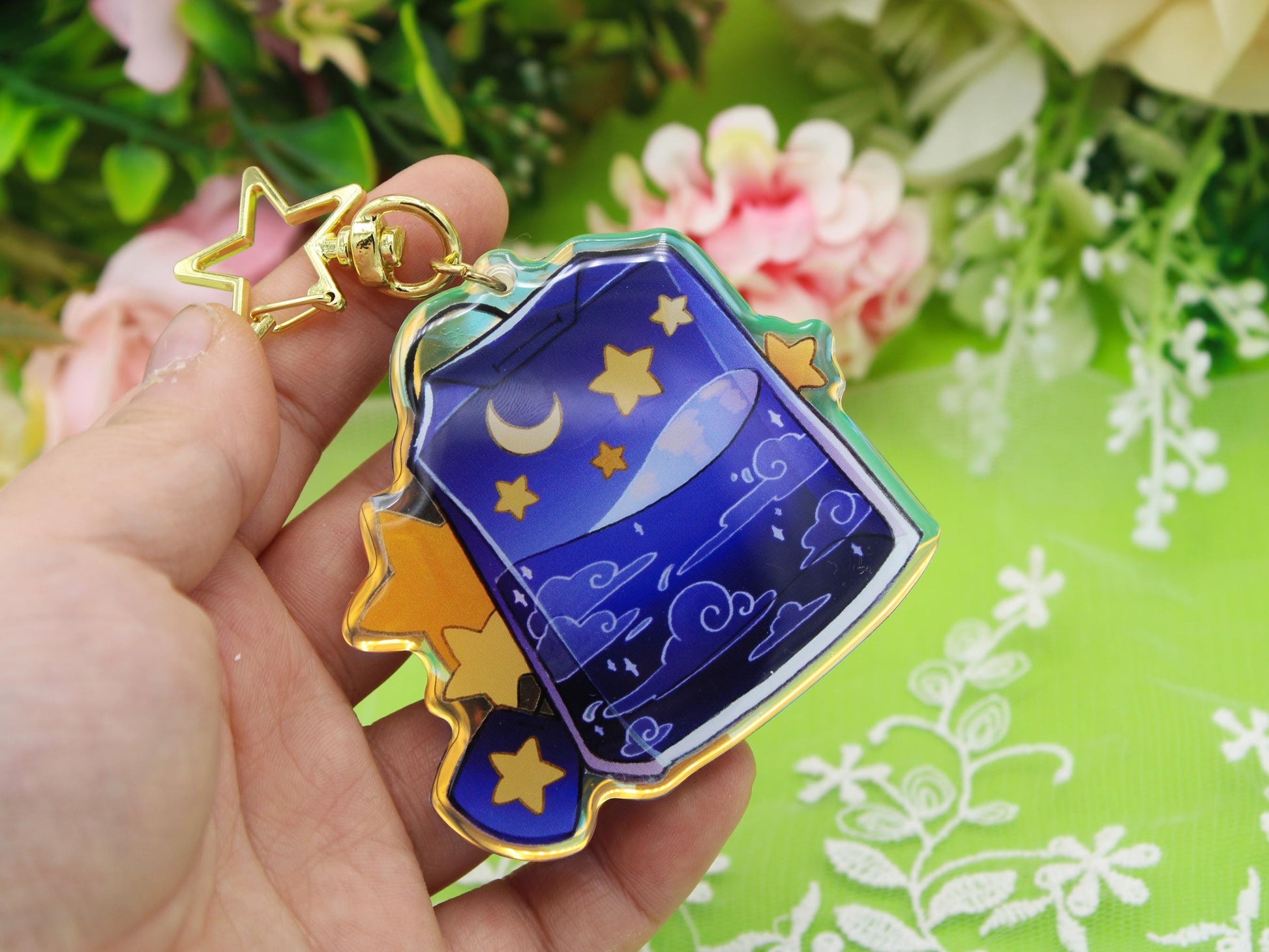Starry Tea Bag Acrylic Charms