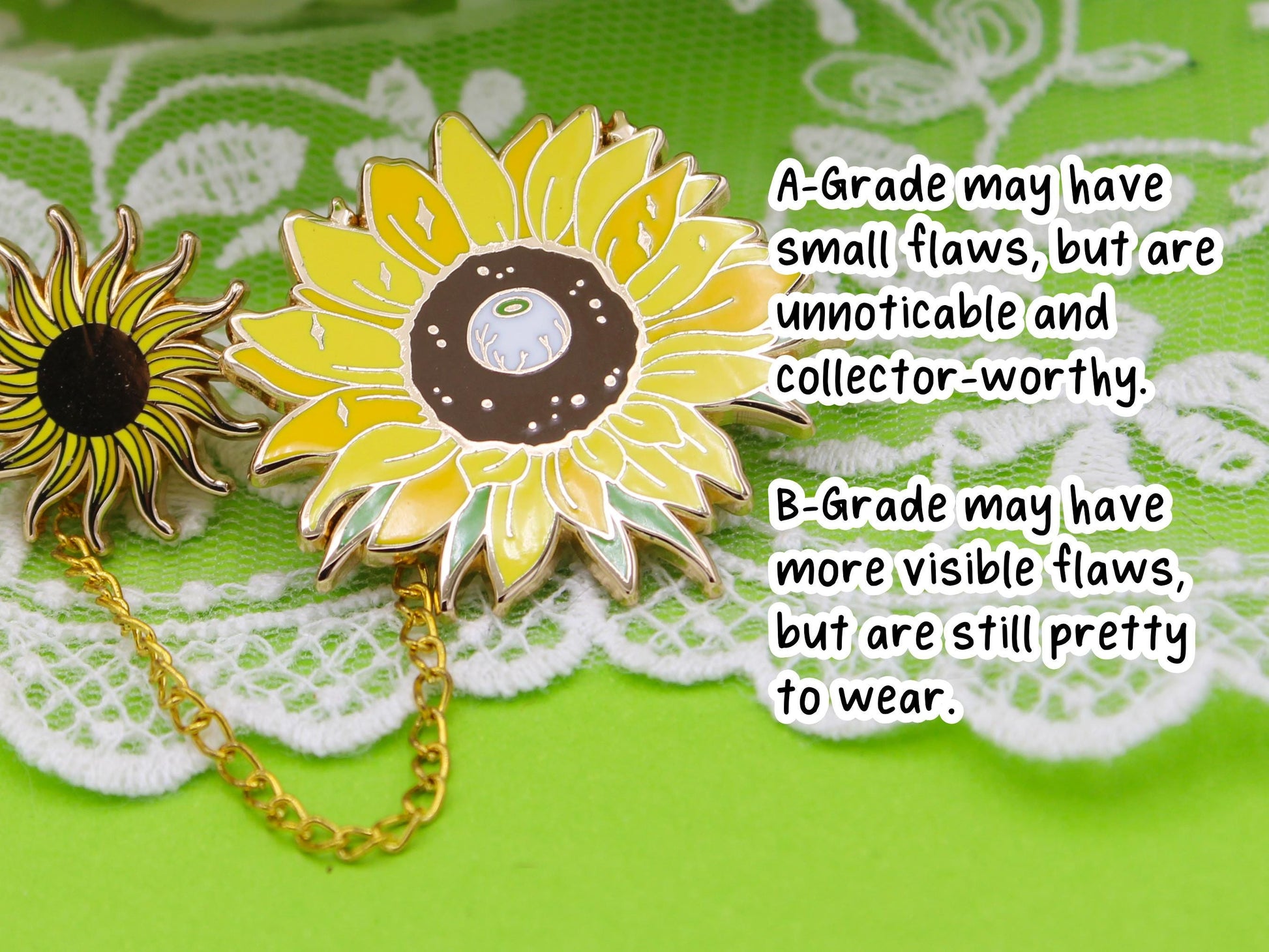 Sunflower & Sun Collar Enamel Pin