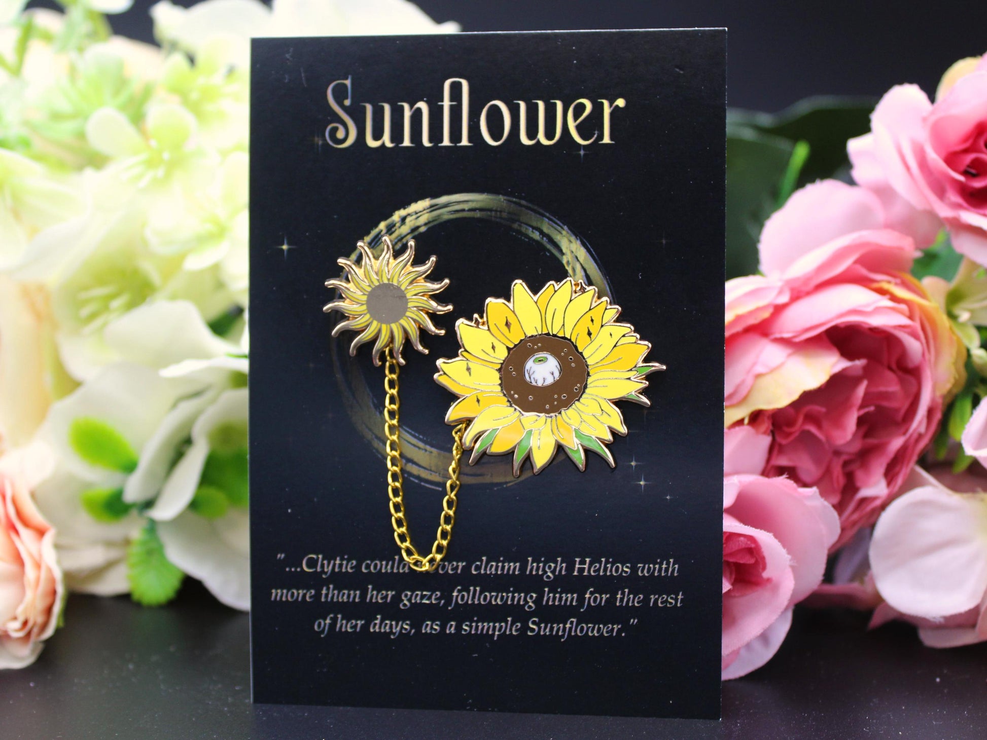 Sunflower & Sun Collar Enamel Pin