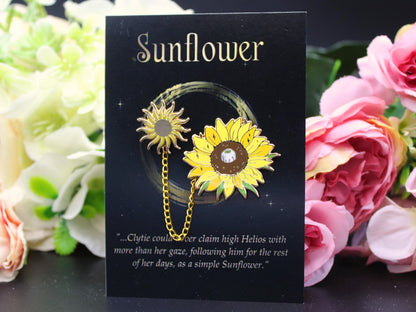 Sunflower & Sun Collar Enamel Pin