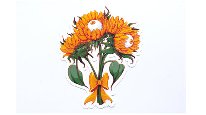 Sunflower bouquet with Eyes Vinyl Sticker