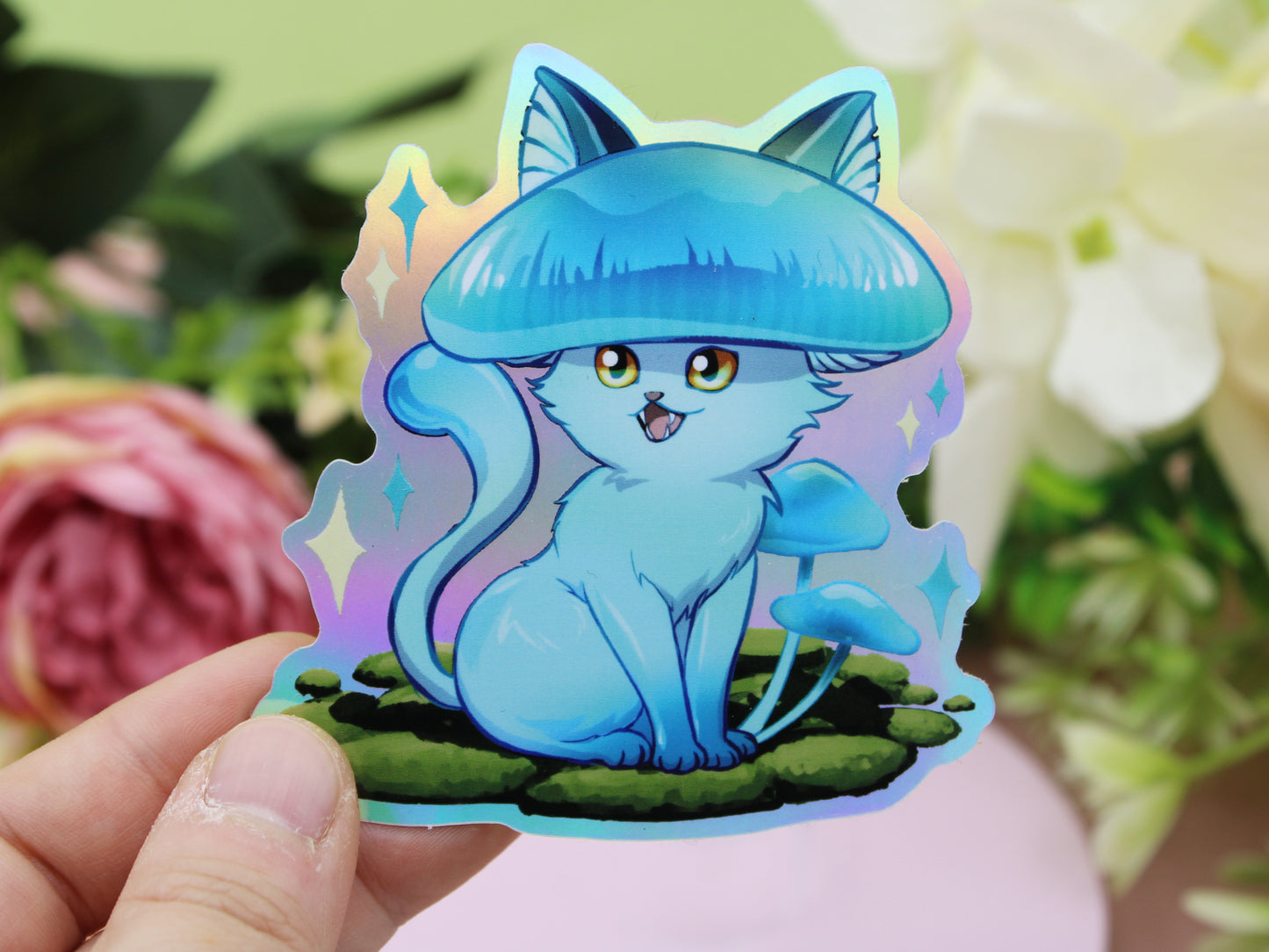 Meowshrooms - Colorful Holo Stickers