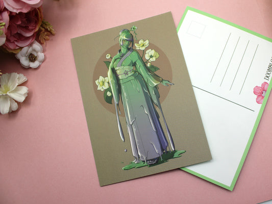 Green Tea Slime Girl Postcard