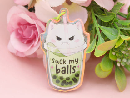Rude Boba "Suck My Balls" Acrylic Charm