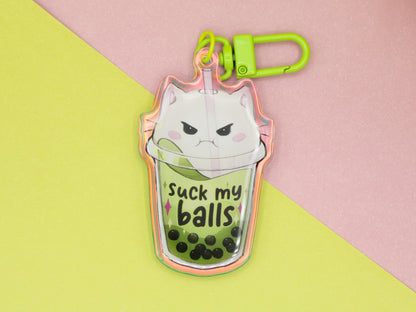 Rude Boba "Suck My Balls" Acrylic Charm