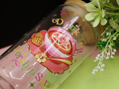 Drink Tea & Worship Satan Tumblers with Lid