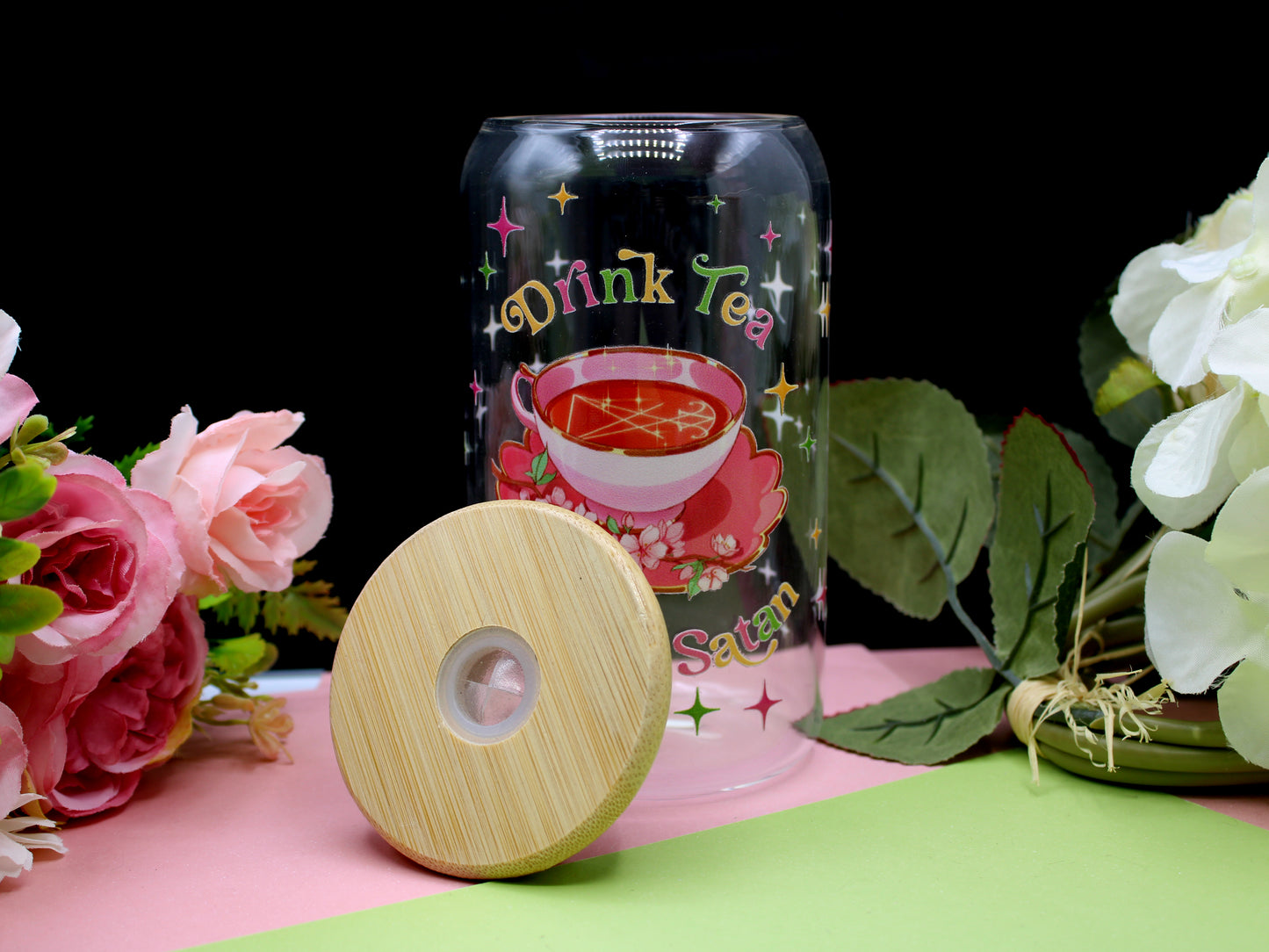 Drink Tea & Worship Satan Tumblers with Lid