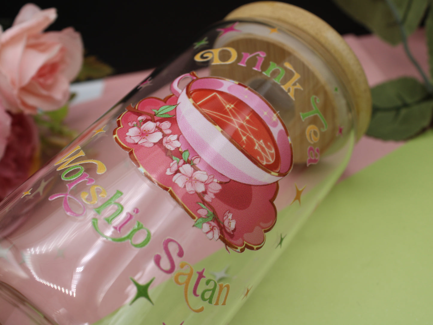Drink Tea & Worship Satan Tumblers with Lid