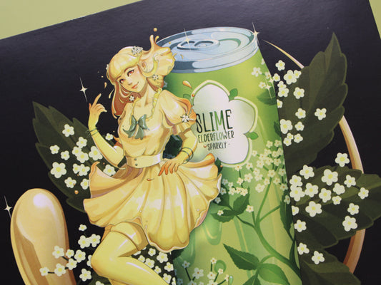 Elderflower Soda Slime Girl Print