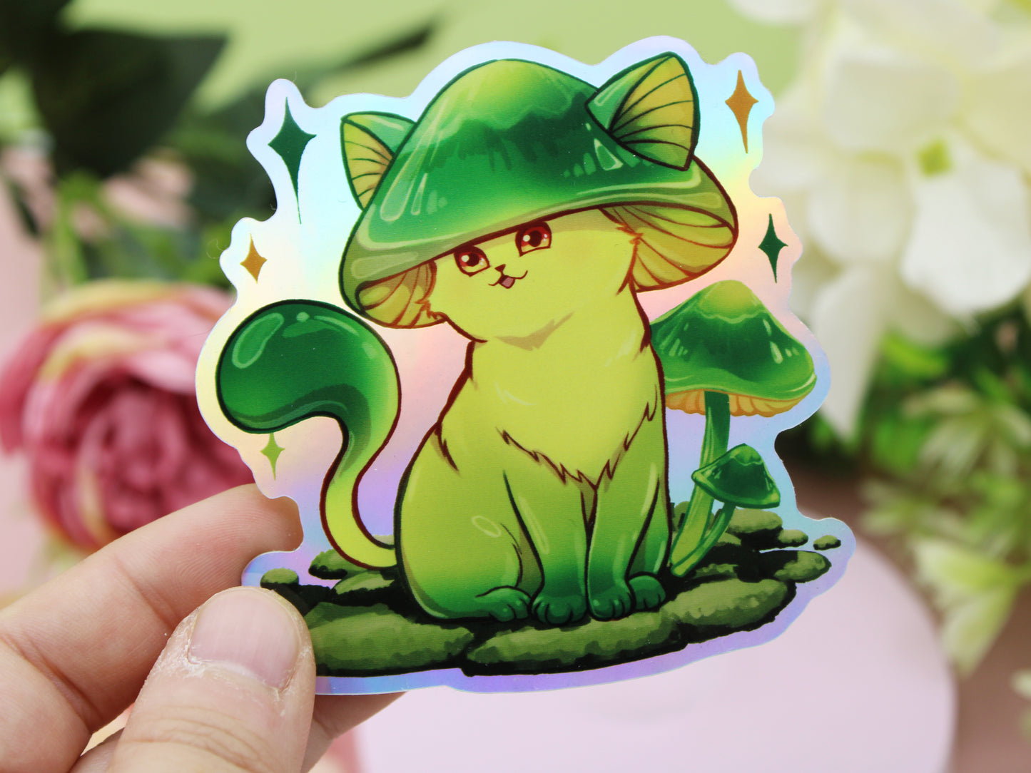 Meowshrooms - Colorful Holo Stickers