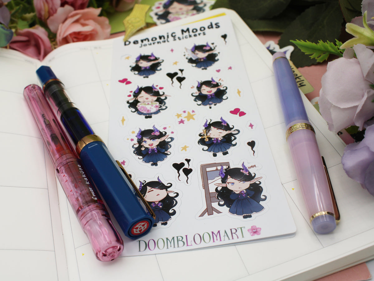 Demonic Moods - Journaling Stickers (Glossy Paper)