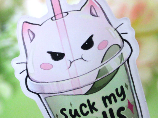 Rude Boba "Suck My Balls" Acrylic Fridge Magnet