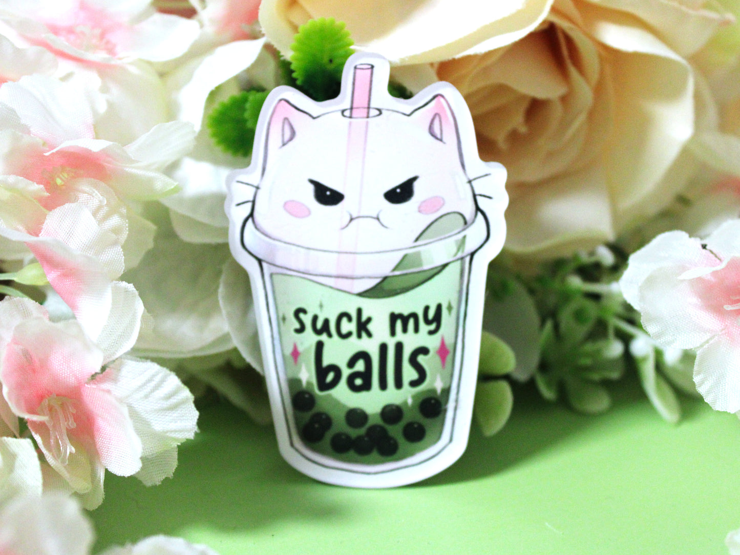 Rude Boba "Suck My Balls" Acrylic Fridge Magnet
