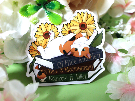 Calico Cat and Books Acrylic Fridge Magnet
