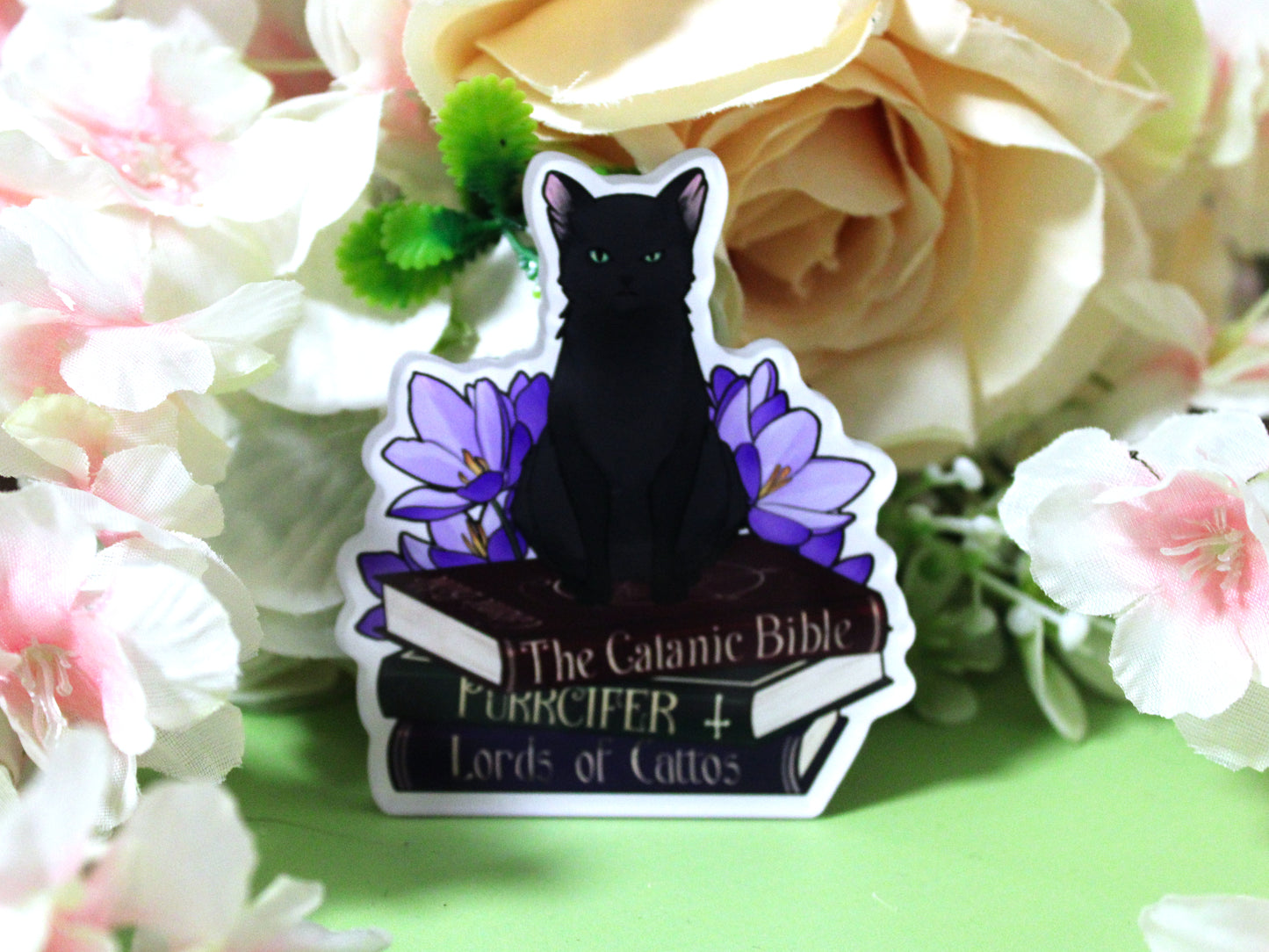 Black Cat and Books Acrylic Fridge Magnet