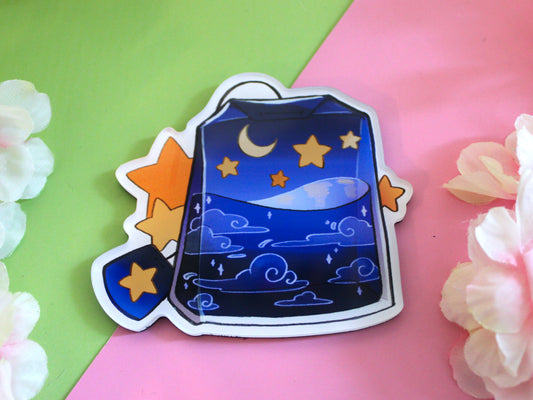 Starry Night Tea Bag Acrylic Fridge Magnet