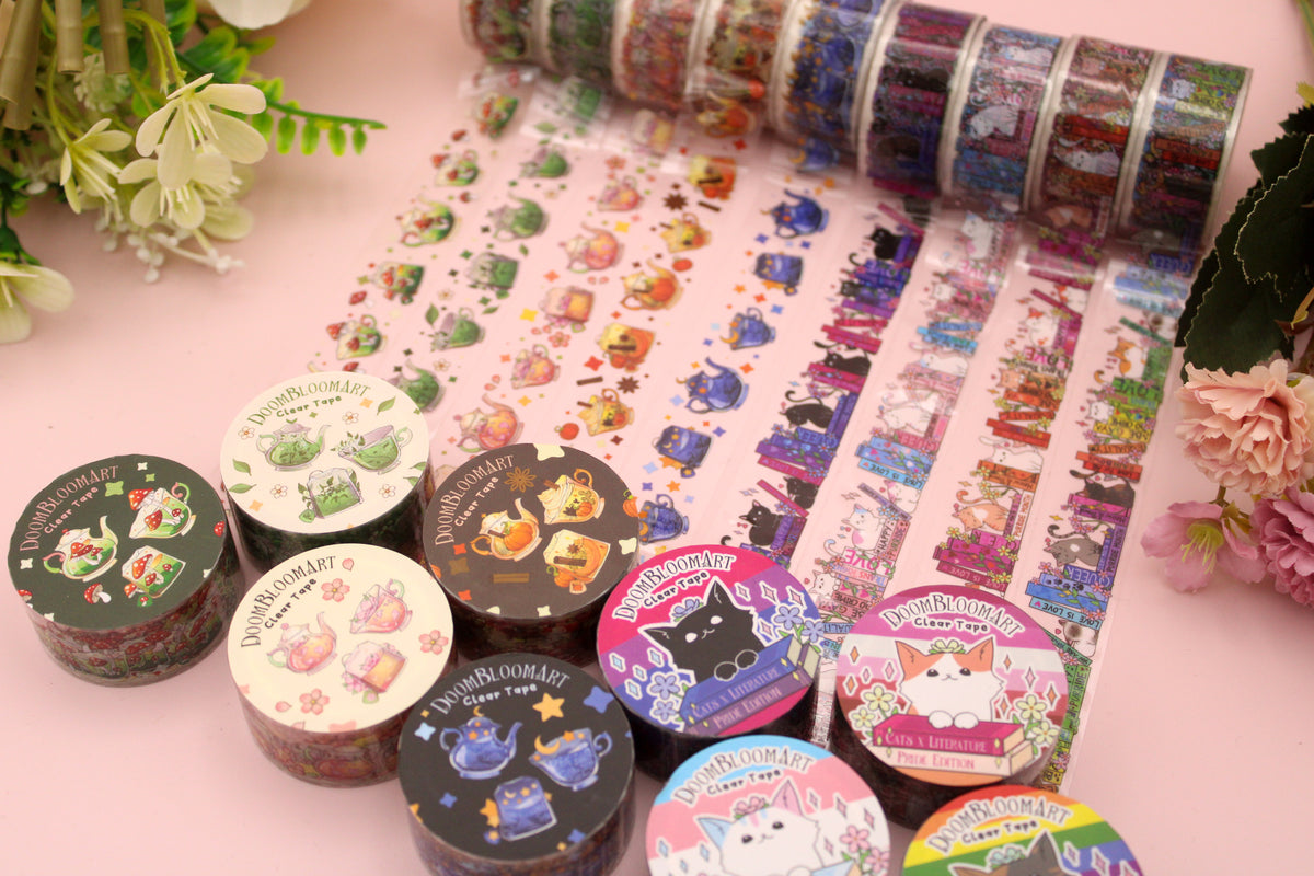 Cats x Books Pride Clear PET Tapes
