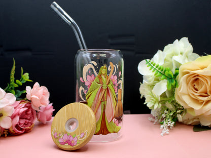 Matcha Glass Tumbler with lid