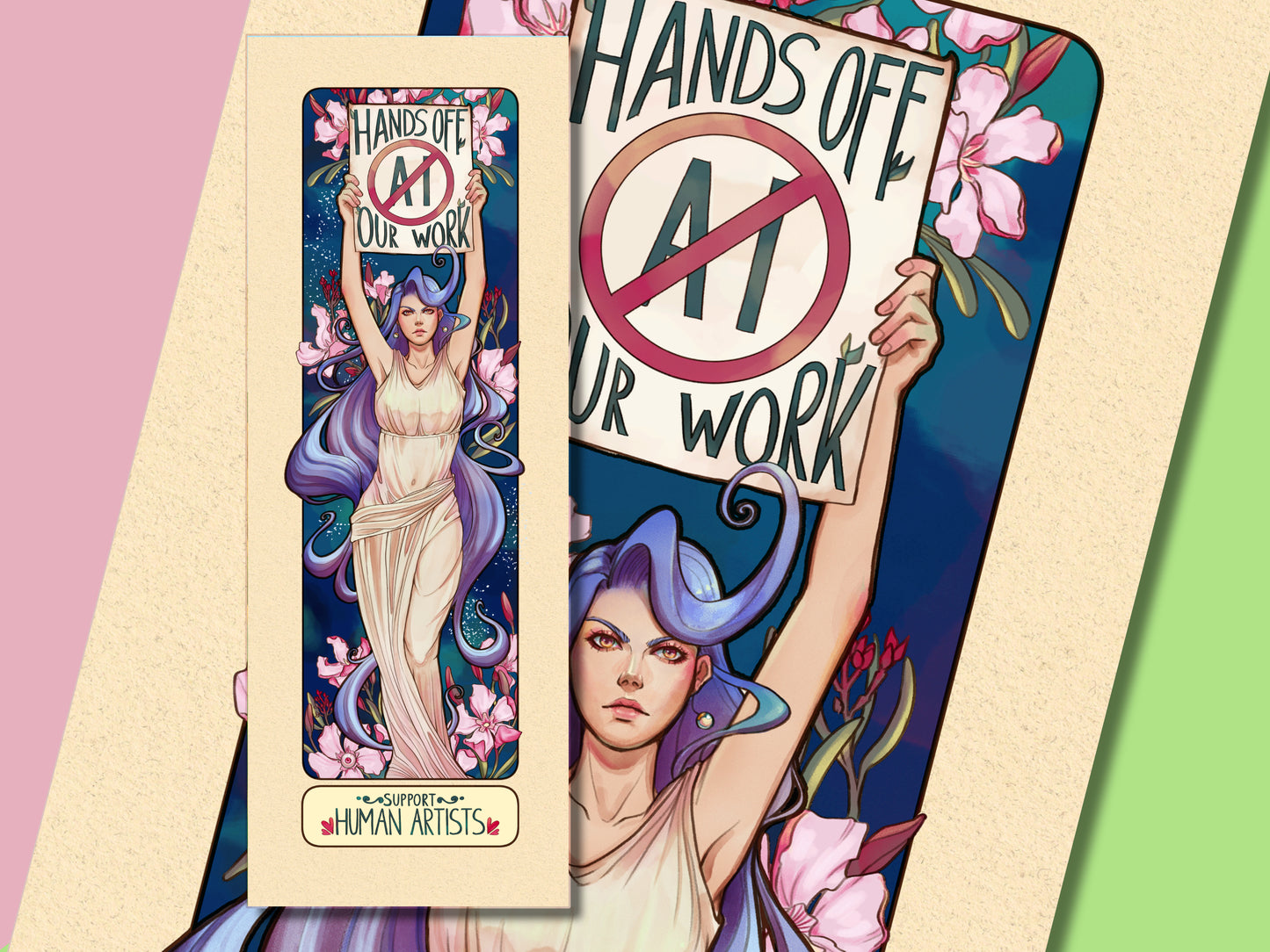 NO AI - Support Human Artists Nouveau Art Print, 2 colorways
