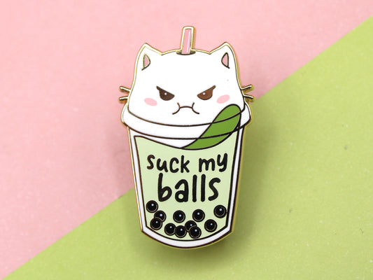 Rude Boba "Suck My Balls" - Hard Enamel Pin