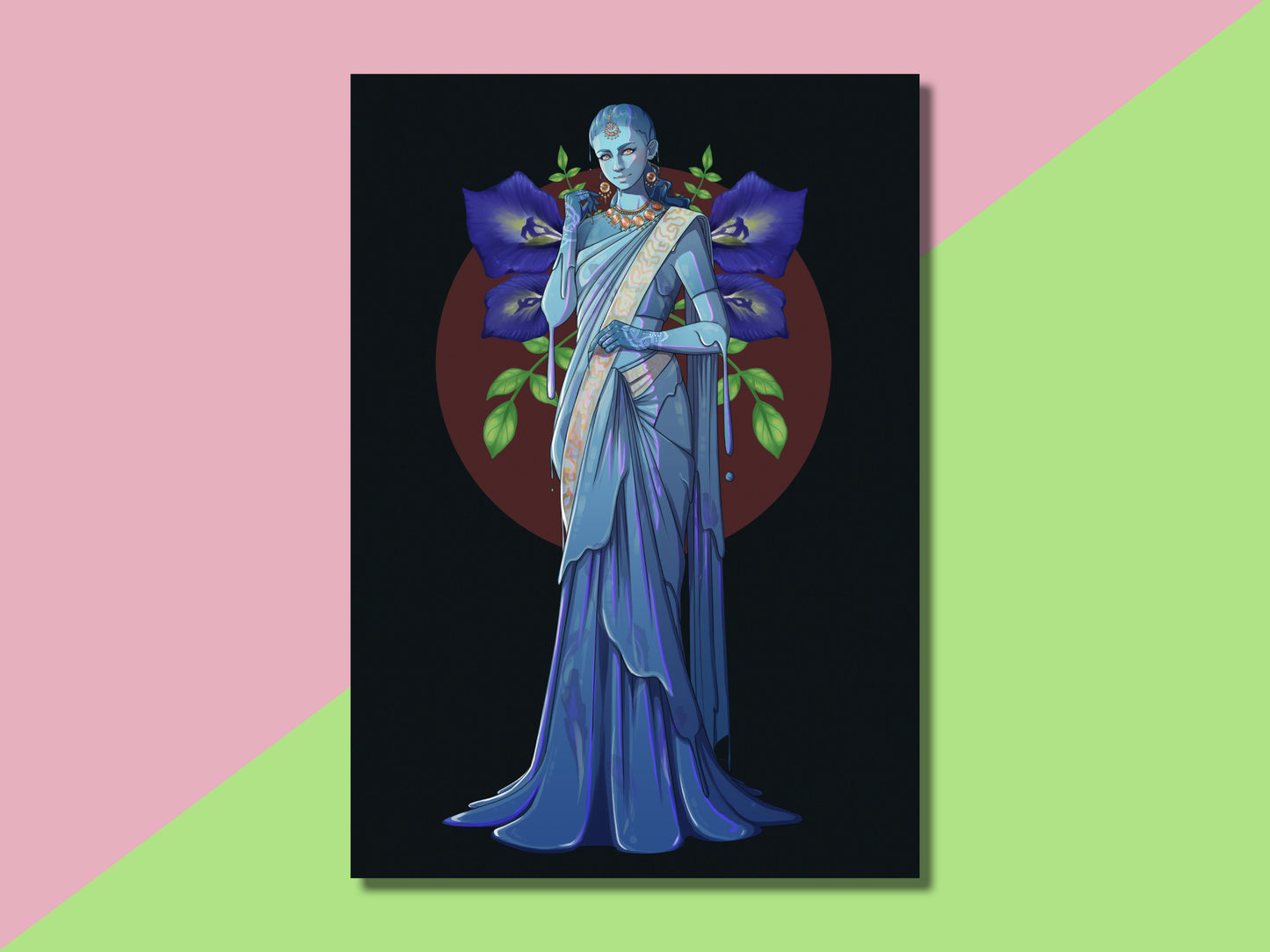 Butterfly Pea Tea Slime Girl Postcard