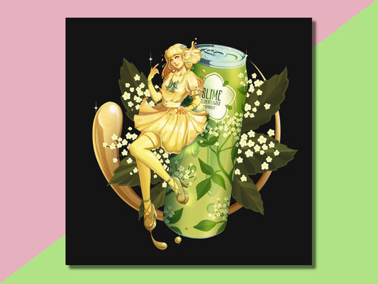 Elderflower Soda Slime Girl Print