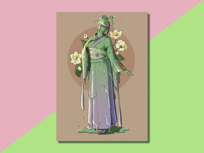 Green Tea Slime Girl Postcard