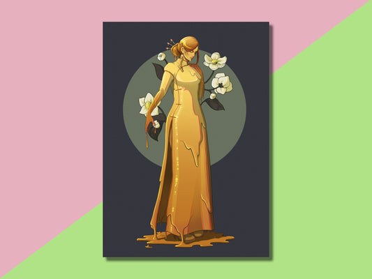 White Tea Slime Girl Postcard