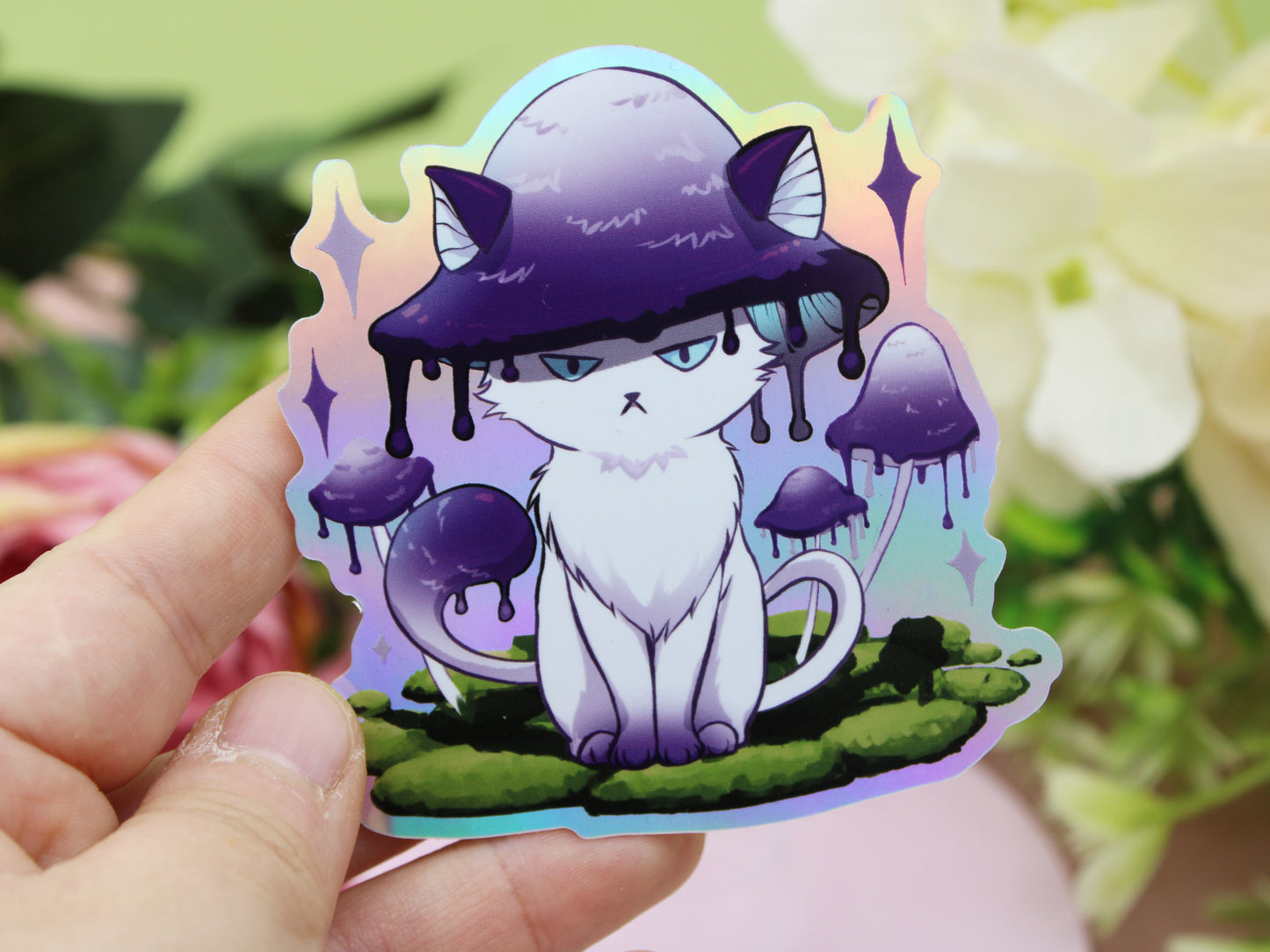 Meowshrooms - Colorful Holo Stickers