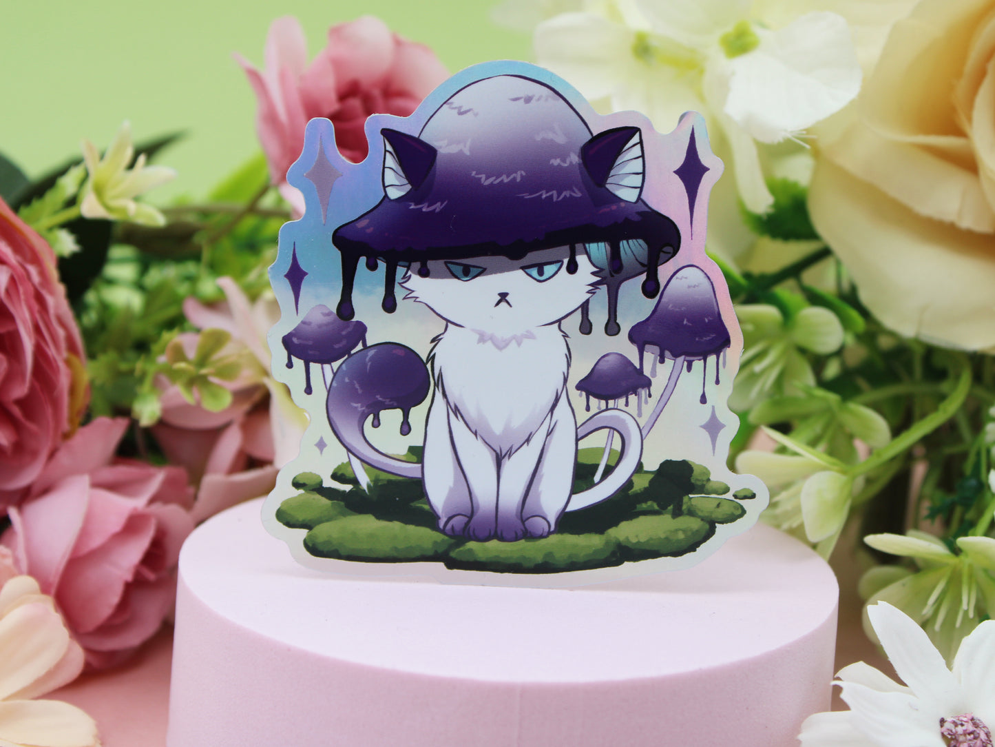 Meowshrooms - Colorful Holo Stickers