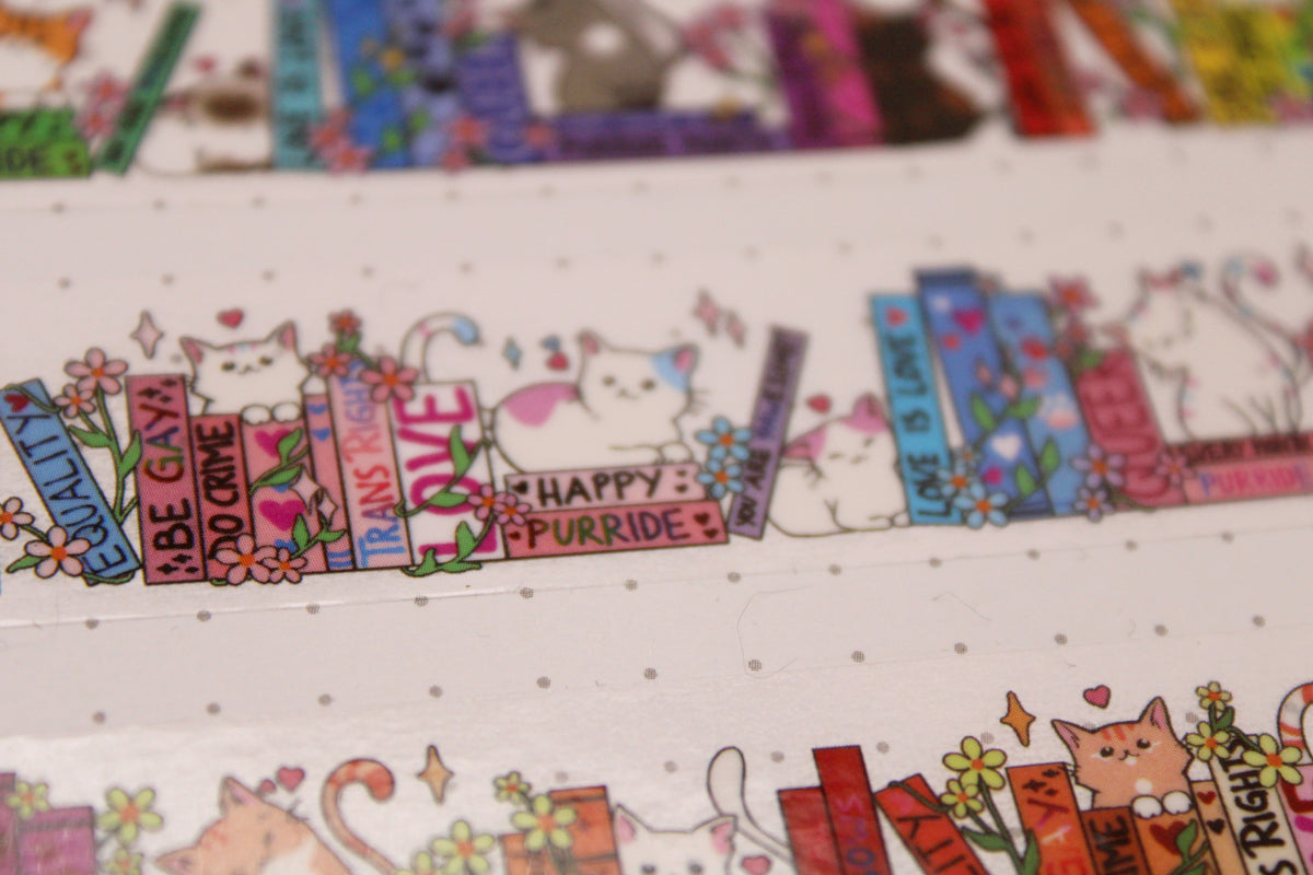 Cats x Books Pride Clear PET Tapes