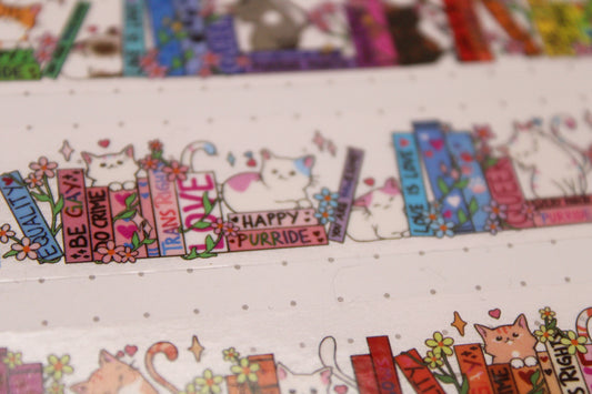 Cats x Books Pride Clear PET Tapes