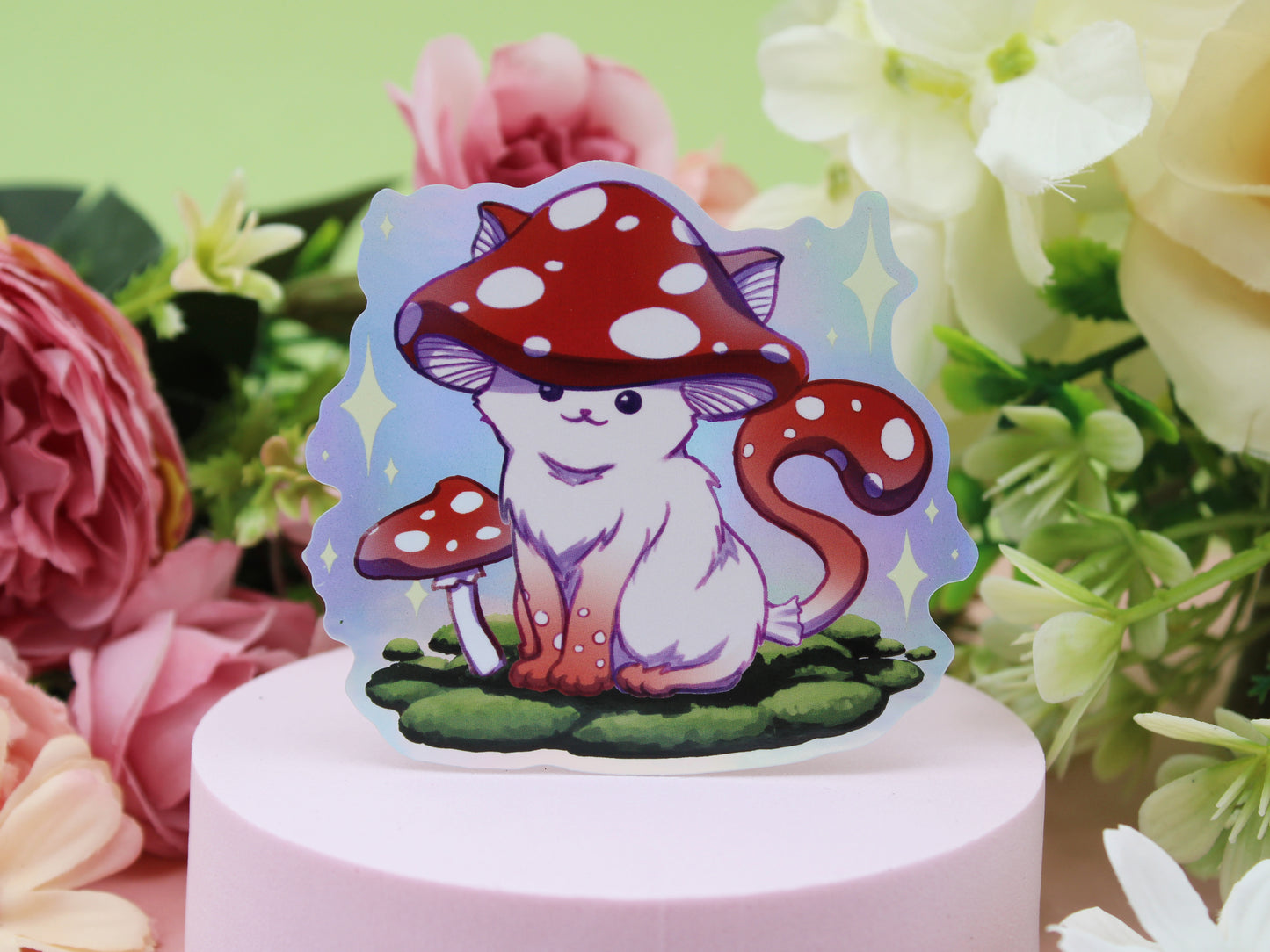 Meowshrooms - Colorful Holo Stickers